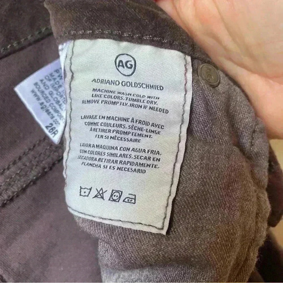 AG Adriano Goldschmied Stevie Slim Straight Ankle Jeans -  26R, Chocolate Brown - Picture 5 of 10